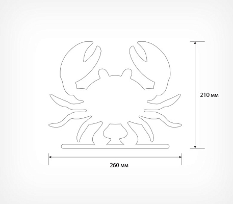 Меловая табличка «Краб» BB CRAB, схема, габариты