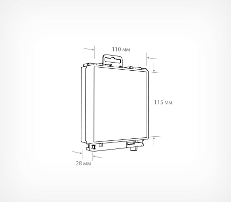 Противокражный бокс - сейфер 115х110х28 мм EUROBOX-S, схема, габариты