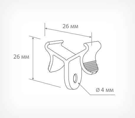 Потолочный зажим для подвешивания CEILING CLAMP, схема, габариты