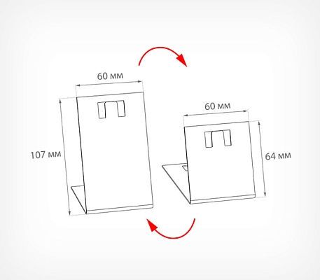 Подставка для кассеты цен PC V-STAND, схема, габариты