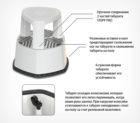 Табурет-стремянка STEPP PRO