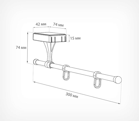 Магнитный держатель вывески  MAG-FLEX-TUBE-I, схема, габариты