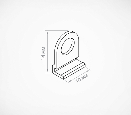 Петля для подвешивания пластикового профиля CLICKER HOOK, схема, габариты