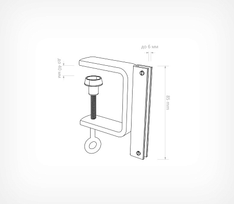 Струбцина с вертикальным П-держателем вывесок CLAMP HOLDER-90, применение