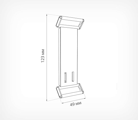 Удлинитель для прищепки под кассеты PC V-CLAMP EXTENSION, схема, габариты