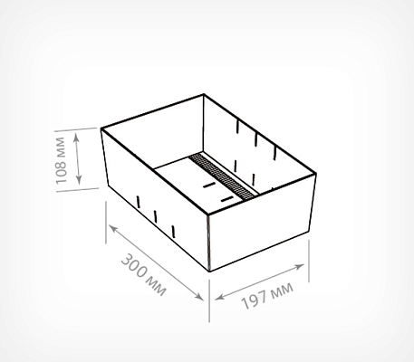 Накопитель универсальный с разделителями  MIDIBOX, схема, габариты
