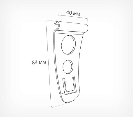 Держатель для прищепки V-CLAMP SW-HOLDER, схема, габариты