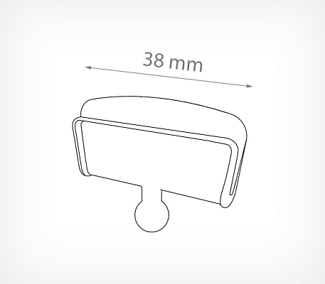Держатель ценника шарнирного ценникодержателя CARDHOLDER-VL, схема, габариты