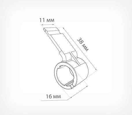 Адаптер с кассетного крепления на держатель удлинителя PC V-CLAMP EXTENSION PC CLAMP ADAPTER, схема, габариты