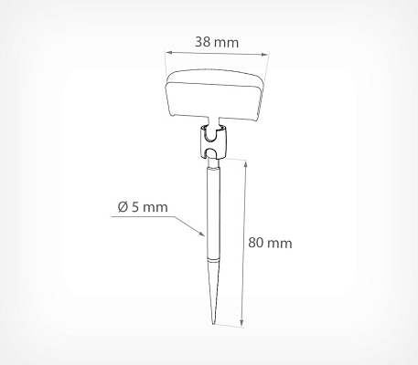 Шарнирный ценникодержатель STICK-CLIP, схема, габариты
