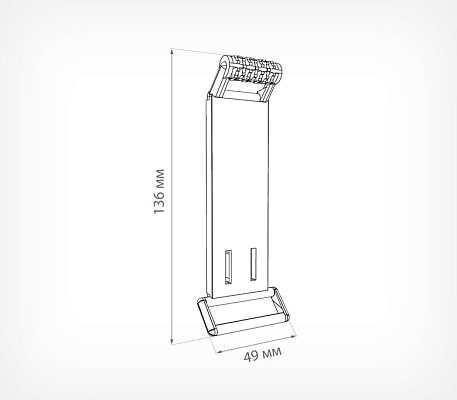 Удлинитель для прищепки под рамку и кассету PC V-CLAMP EXTENSION, схема, габариты