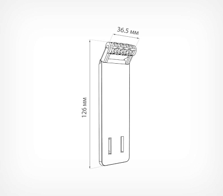 Удлинитель для комплекта с широкой прищепкой PC V-CLAMP EXTENSION, схема, габариты