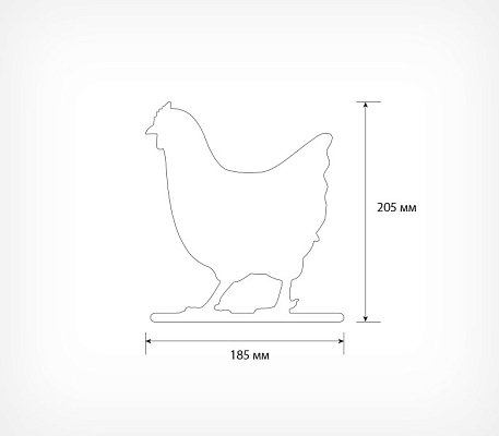 Меловая табличка «Курица» BB CHICKEN, схема, габариты