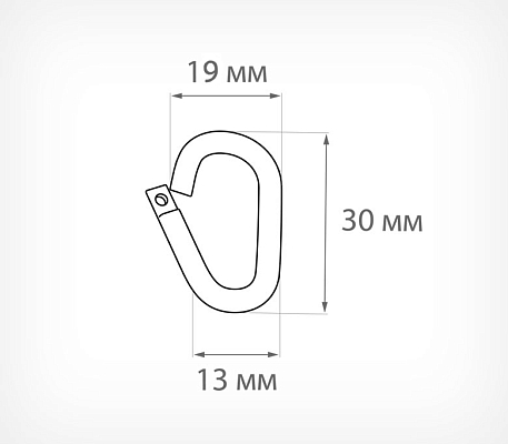 Кольцо пластиковое овальной формы P-RING, схема, габариты
