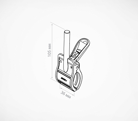 Большая универсальная прищепка CLAMP, схема, габариты
