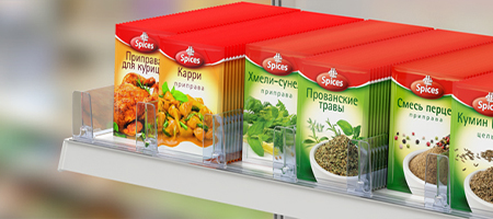 полочные разделители, пружинные толкатели и задние опоры